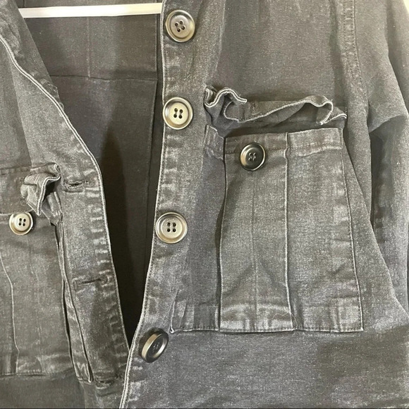 BDG Urban Outfitters Cropped High Low Black Denim Jacket Size XS - Picture 4 of 6